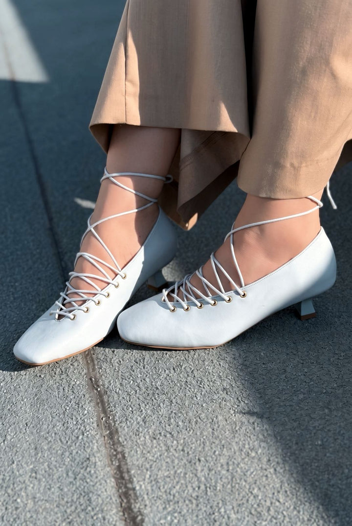 Sernis Bebek Mavisi Mat Deri Kadın Topuklu Ayakkabı - ILOVESHOES
