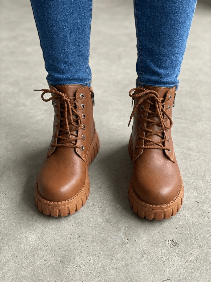 Malarion Kadın Bot Taba Mat Deri Taba Taban - ILOVESHOES