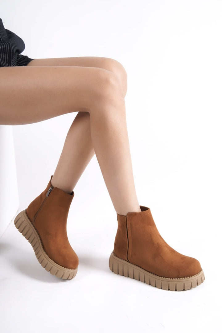 Velarise Kadın Bot Camel Süet - ILOVESHOES