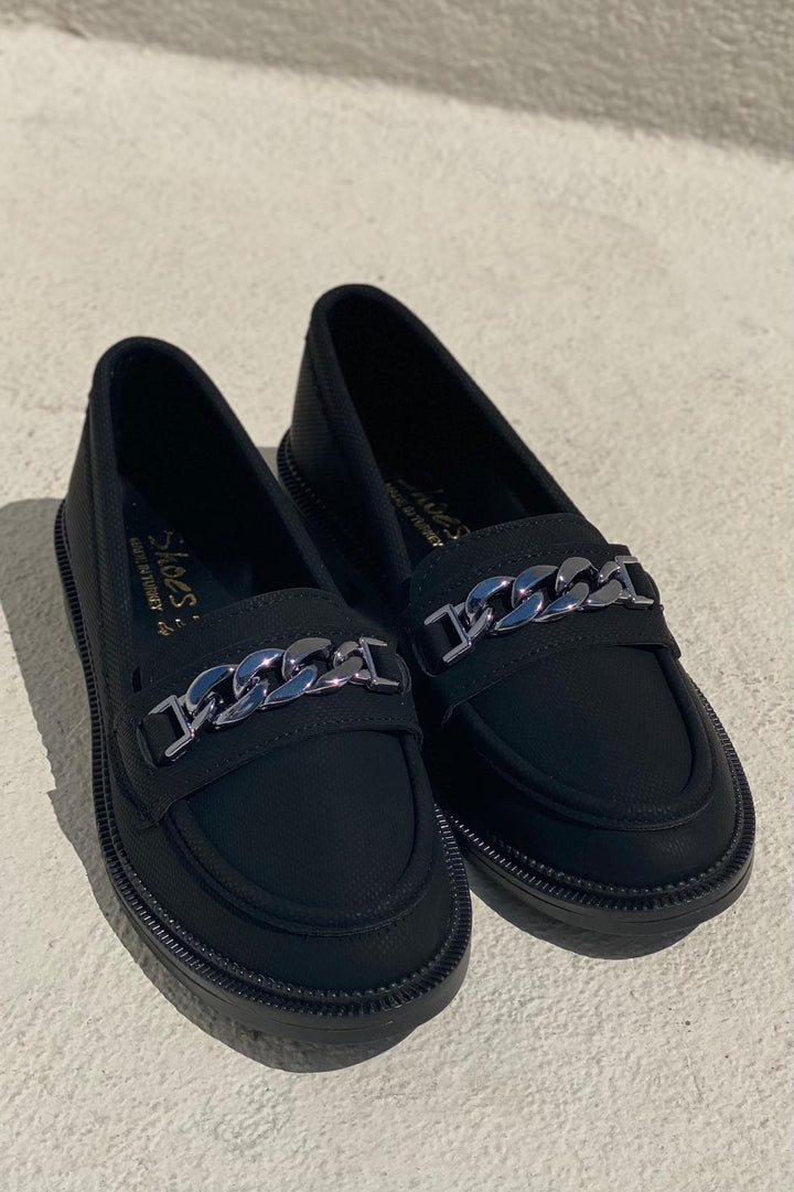 Entra Nubuk Siyah Kadın Loafer - ILOVESHOES