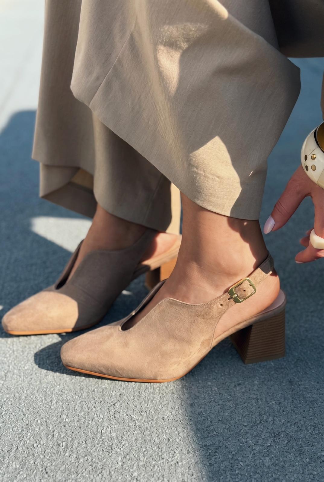 Pelora Vizon Süet Kadın Topuklu Ayakkabı - ILOVESHOES