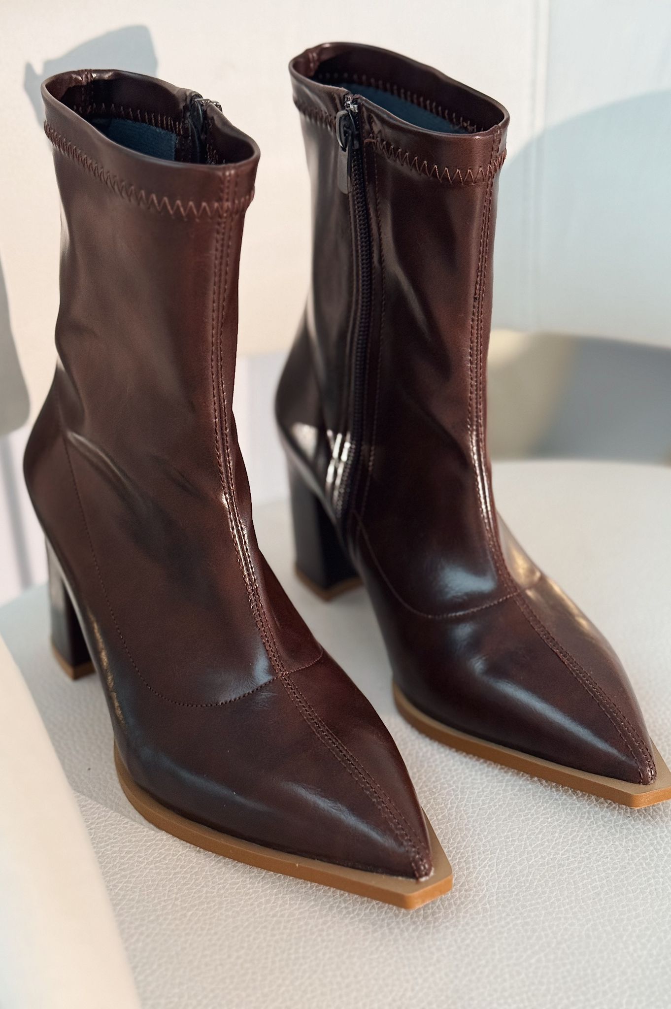 Selvora Streç Mat Deri Acı Kahve Kadın Bot - ILOVESHOES