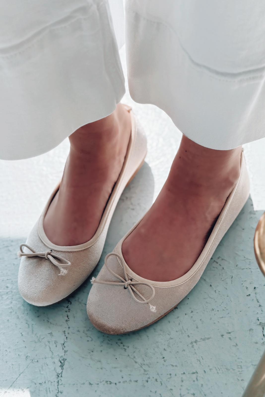 Lante Kadife Mary Jane Babet Bej - ILOVESHOES