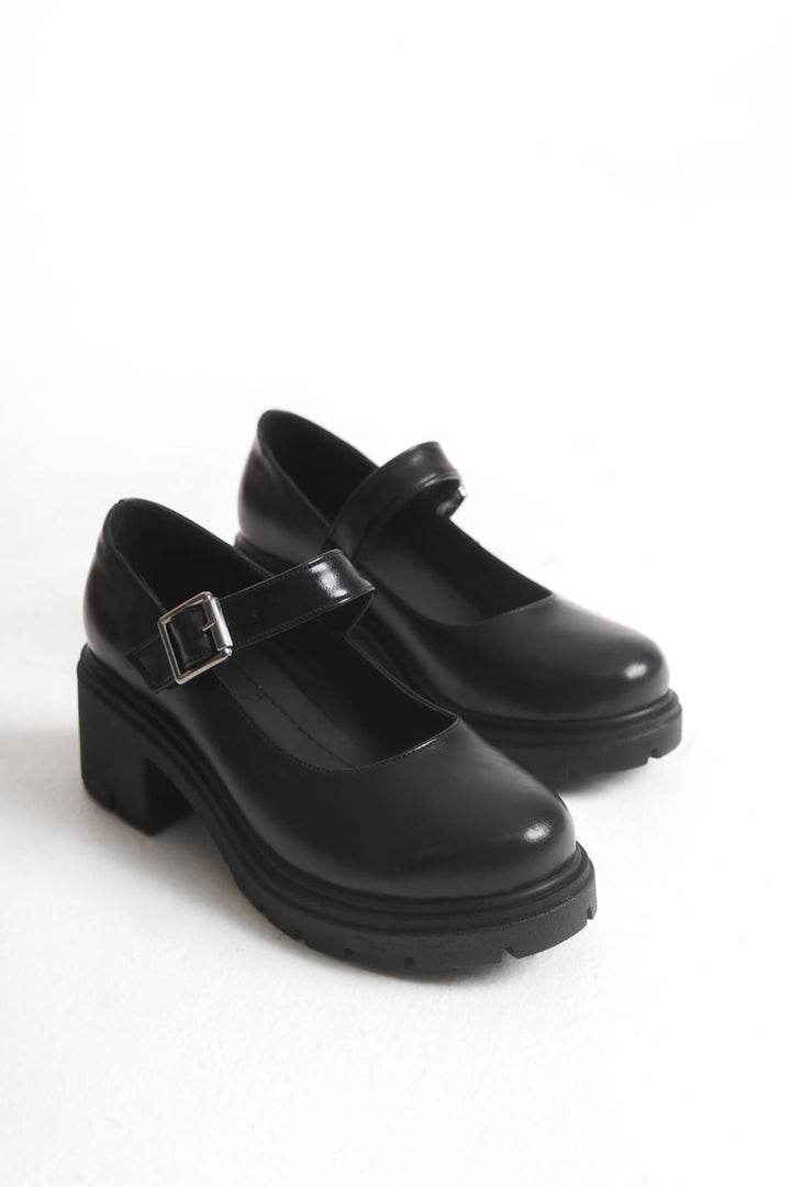 Nipeal Mary Jane Siyah Rugan - ILOVESHOES