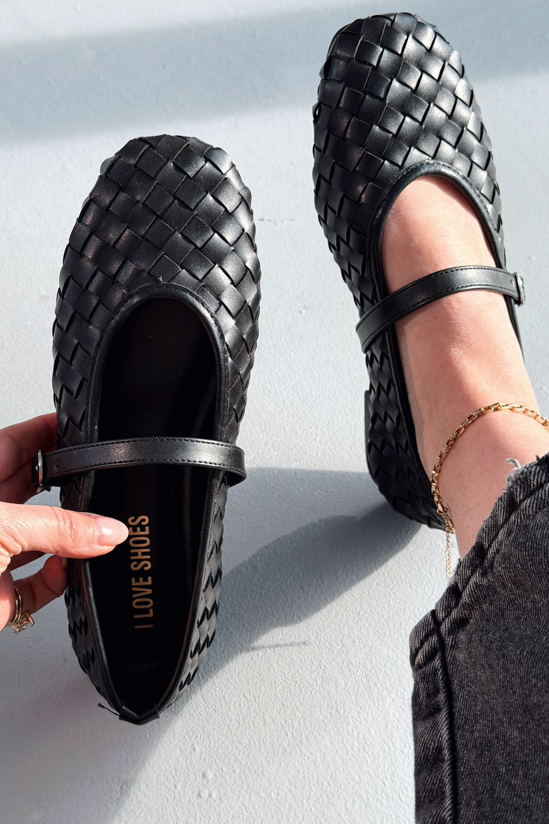 Roselle Kadın Babet Siyah Mat Deri - ILOVESHOES