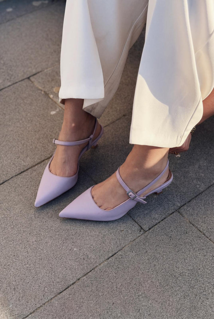 Torev Lila Mat Deri Kadın Stiletto - ILOVESHOES