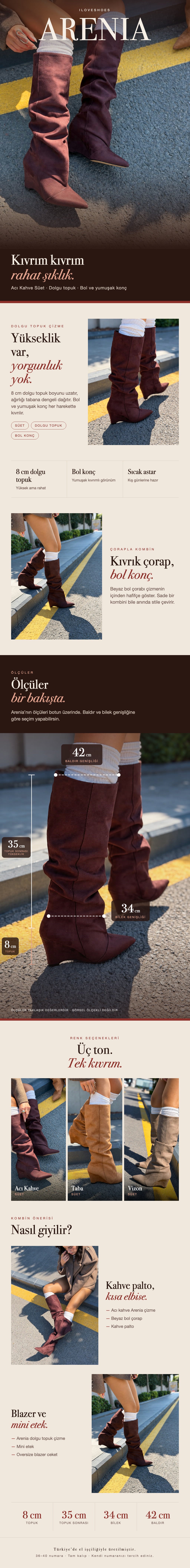 ILOVESHOES — Her adımda yanındayız. Hızlı kargo: Beden seçiminde hızlı kargo uyarısı gördüğün ürünler aynı gün kargoda. Yeniden üretiyoruz: Yoğun talep gören ürünleri üretim gücümüzle yeniden hazırlıyoruz. 22 ülkeye ulaşıyoruz: Ürünlerimizi dünyanın 22 ülkesine gönderiyoruz.