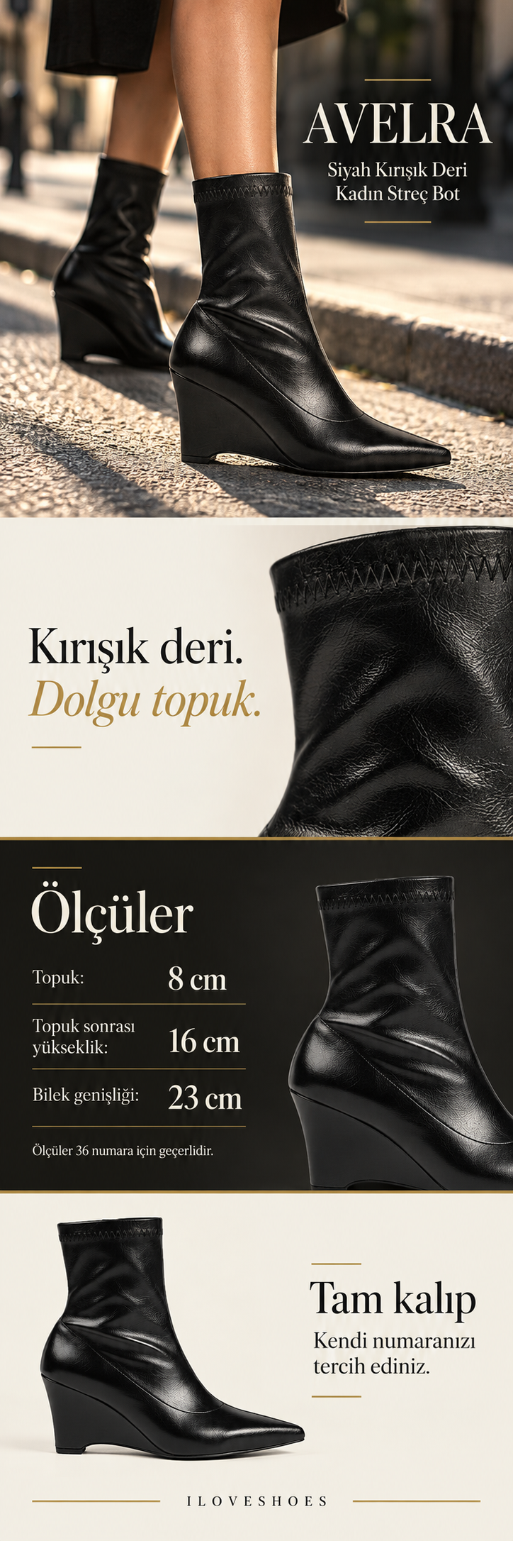 ILOVESHOES — Her adımda yanındayız. Hızlı kargo: Beden seçiminde hızlı kargo uyarısı gördüğün ürünler aynı gün kargoda. Yeniden üretiyoruz: Yoğun talep gören ürünleri üretim gücümüzle yeniden hazırlıyoruz. 22 ülkeye ulaşıyoruz: Ürünlerimizi dünyanın 22 ülkesine gönderiyoruz.