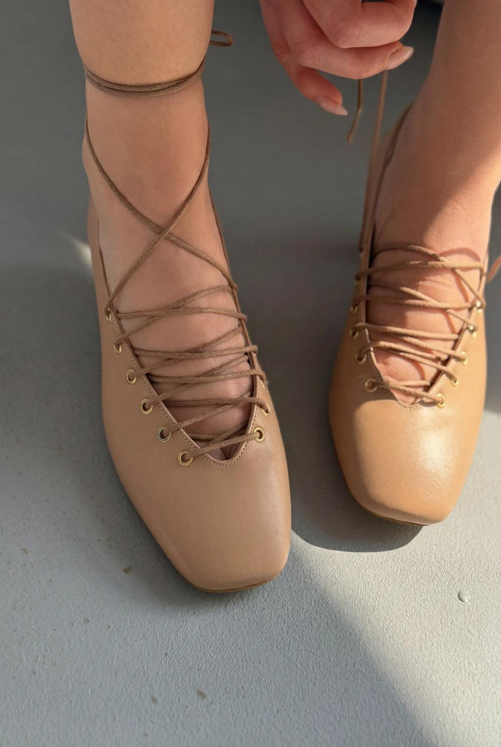 Sernis Nude Mat Deri Kadın Topuklu Ayakkabı - ILOVESHOES