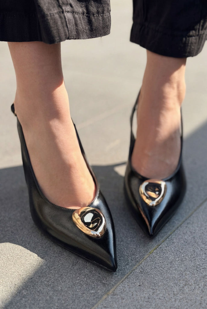 Torval Stiletto Siyah Mat Deri - ILOVESHOES