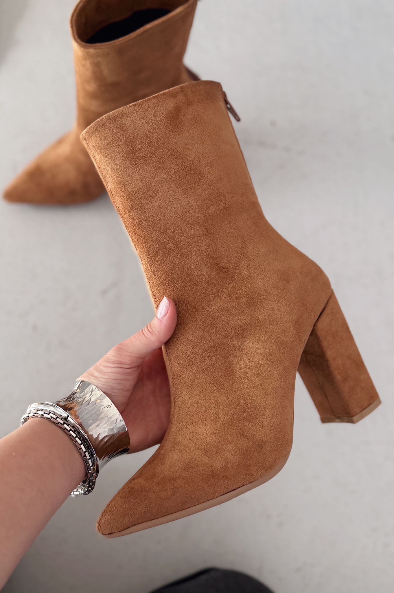 Lior Topuklu Kaın Bot Taba Süet - ILOVESHOES