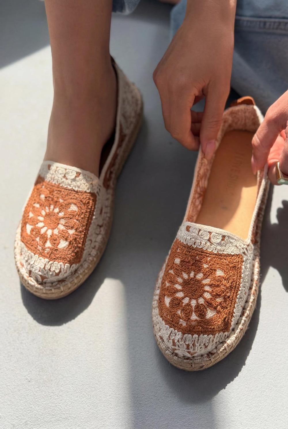 Linera Taba Kadın Espadril Loafer - ILOVESHOES