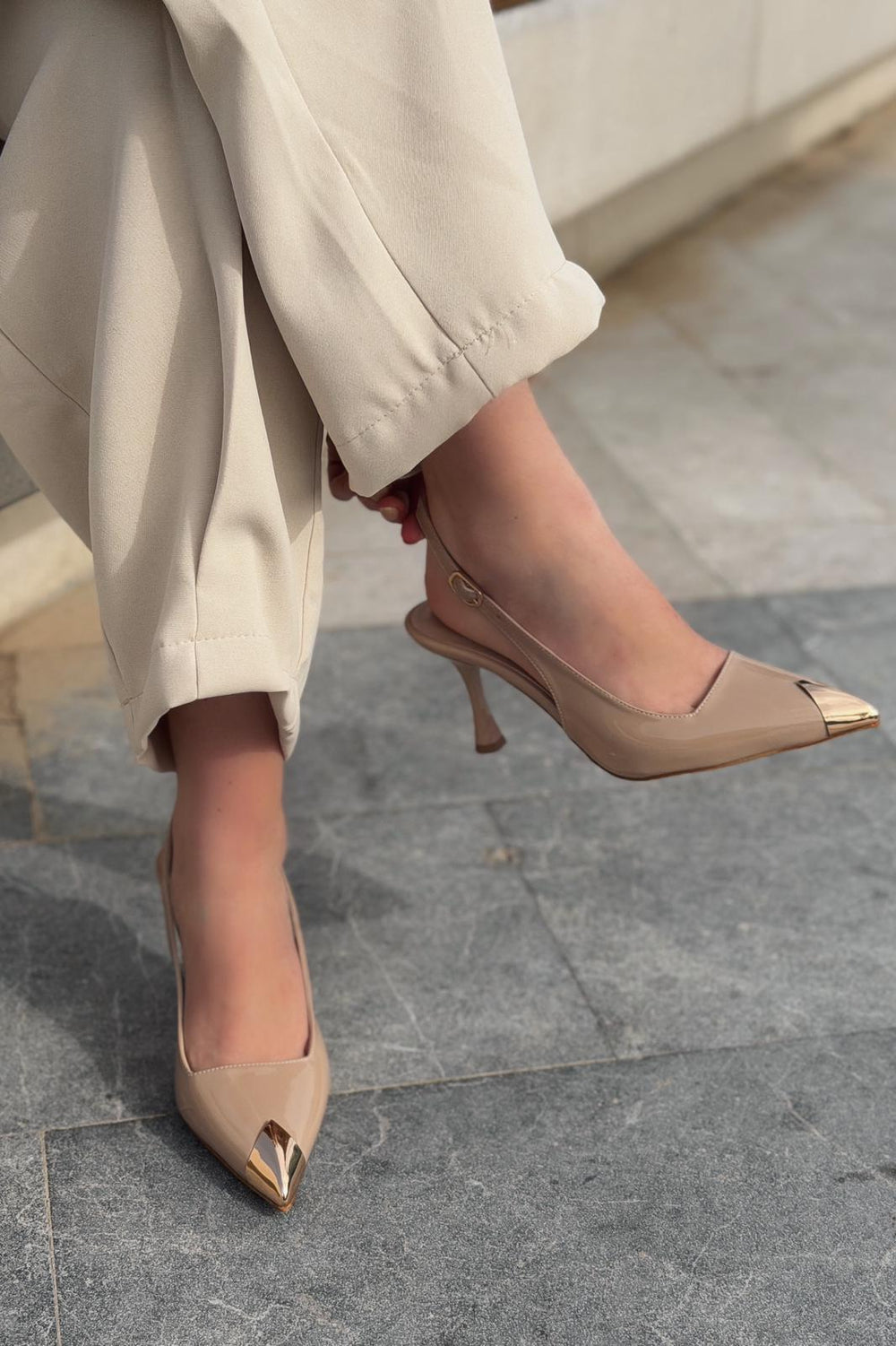 Caligo Stiletto Nude Rugan - ILOVESHOES