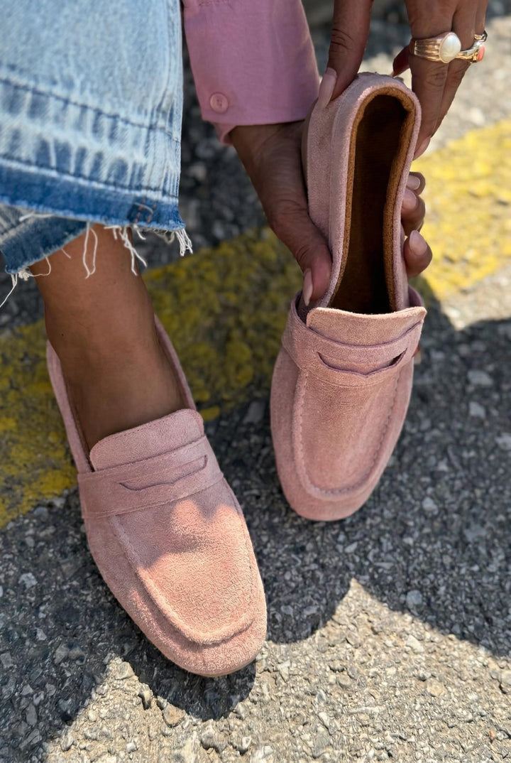 Orvino Pudra Süet Kadın Loafer - ILOVESHOES