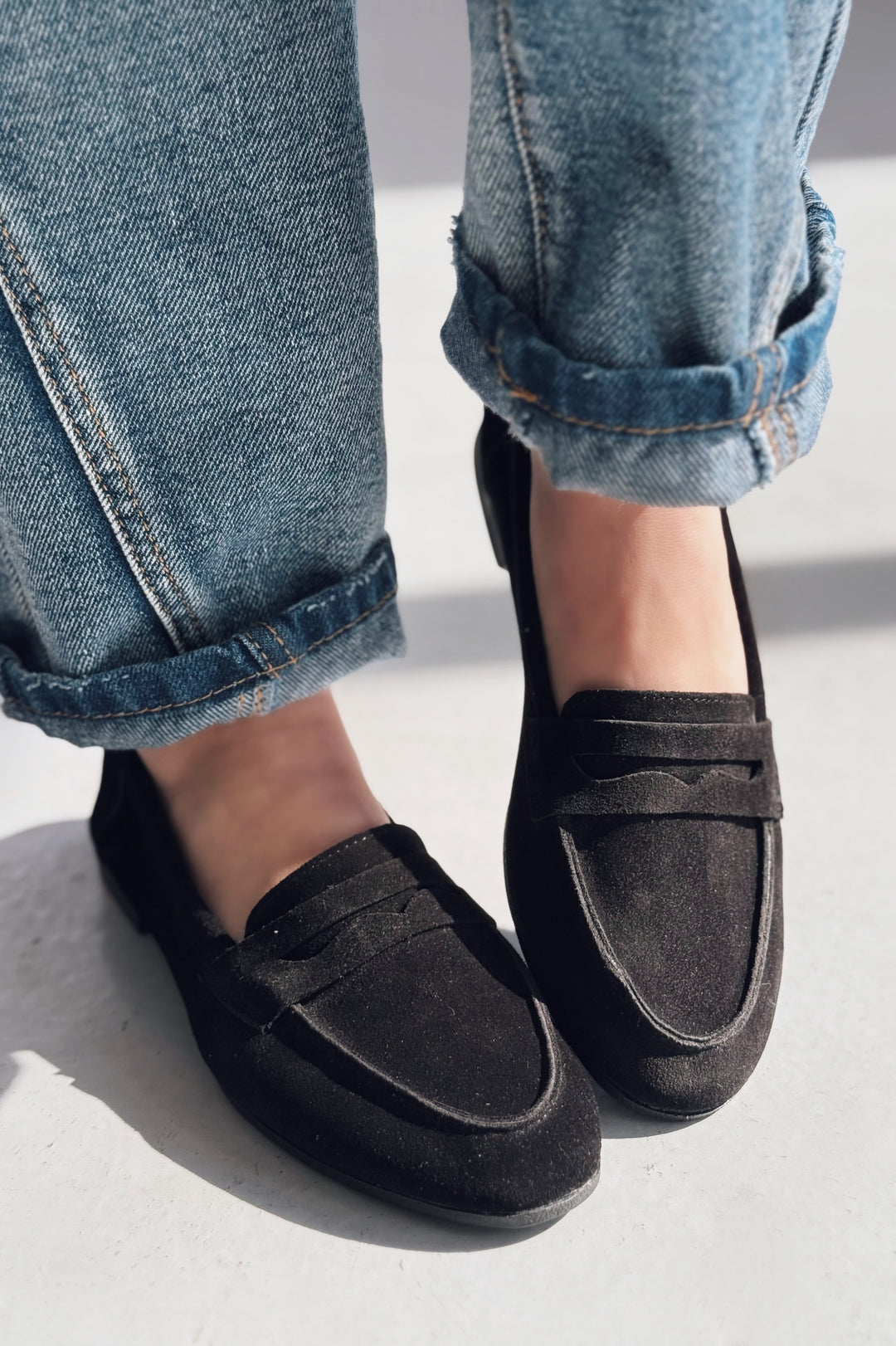 Lemor Hakiki Süet Kadın Loafer Siyah