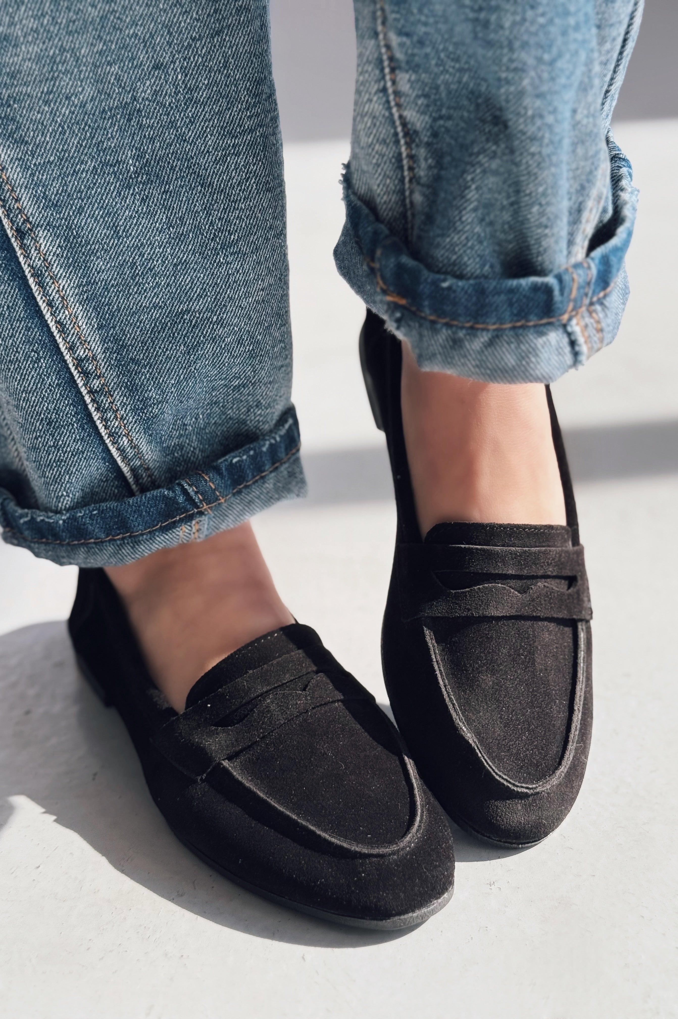 Lemor Hakiki Süet Kadın Loafer Siyah