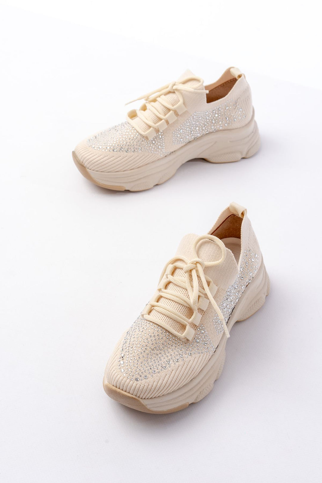 Salina File Bej Taş Detaylı Kadın Spor Ayakkabı