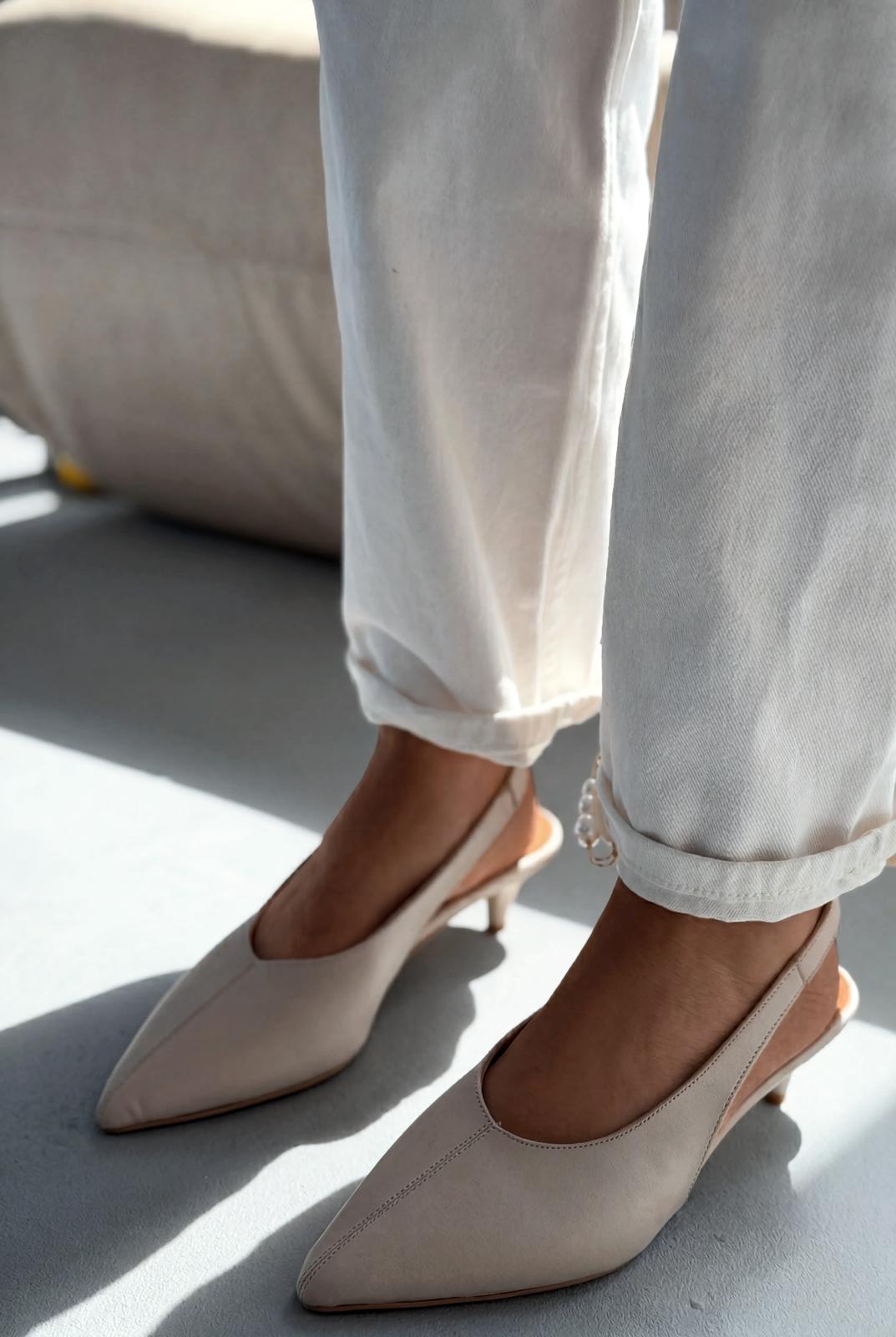 Selor Bej Mat Deri Kadın Stiletto - ILOVESHOES