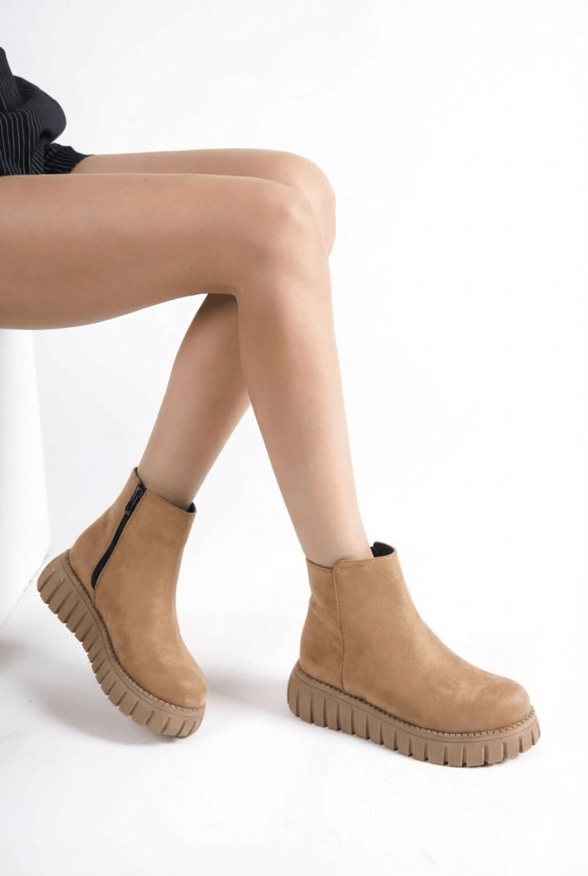 Velarise Kadın Bot Taba Süet - ILOVESHOES