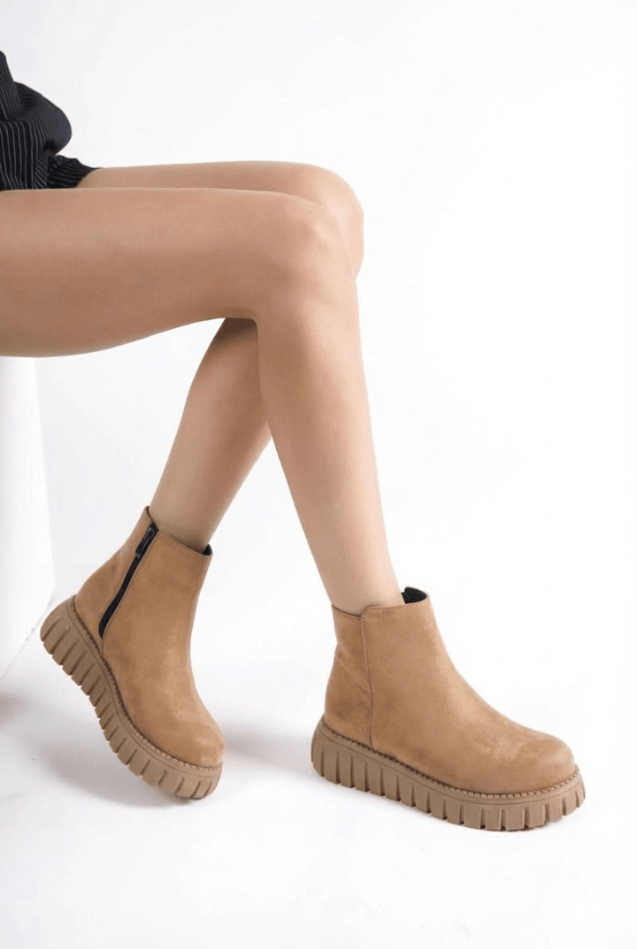 Velarise Kadın Bot Taba Süet - ILOVESHOES