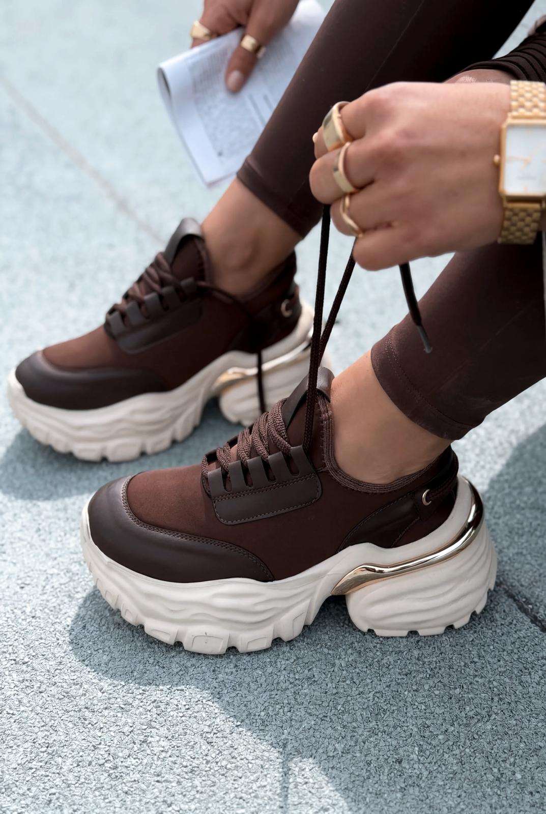 Solin Kadın Spor Ayakkabı Acıkahve - ILOVESHOES