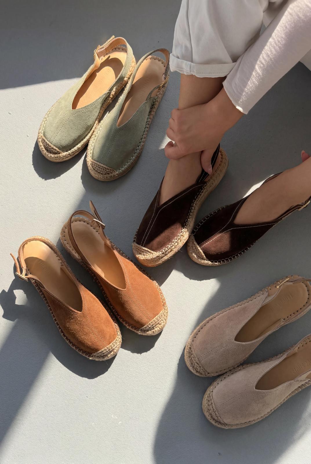 Orveth Bej Hakiki Süet Kadın Espadril - ILOVESHOES