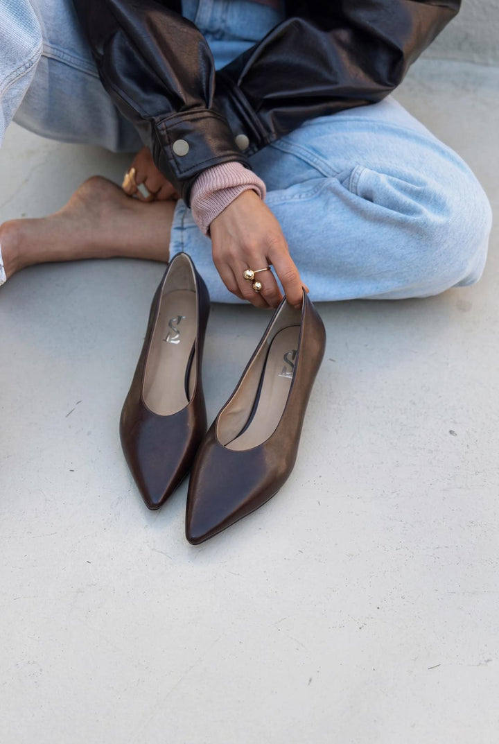 Seranis Stiletto Acıkahve Mat Deri - ILOVESHOES