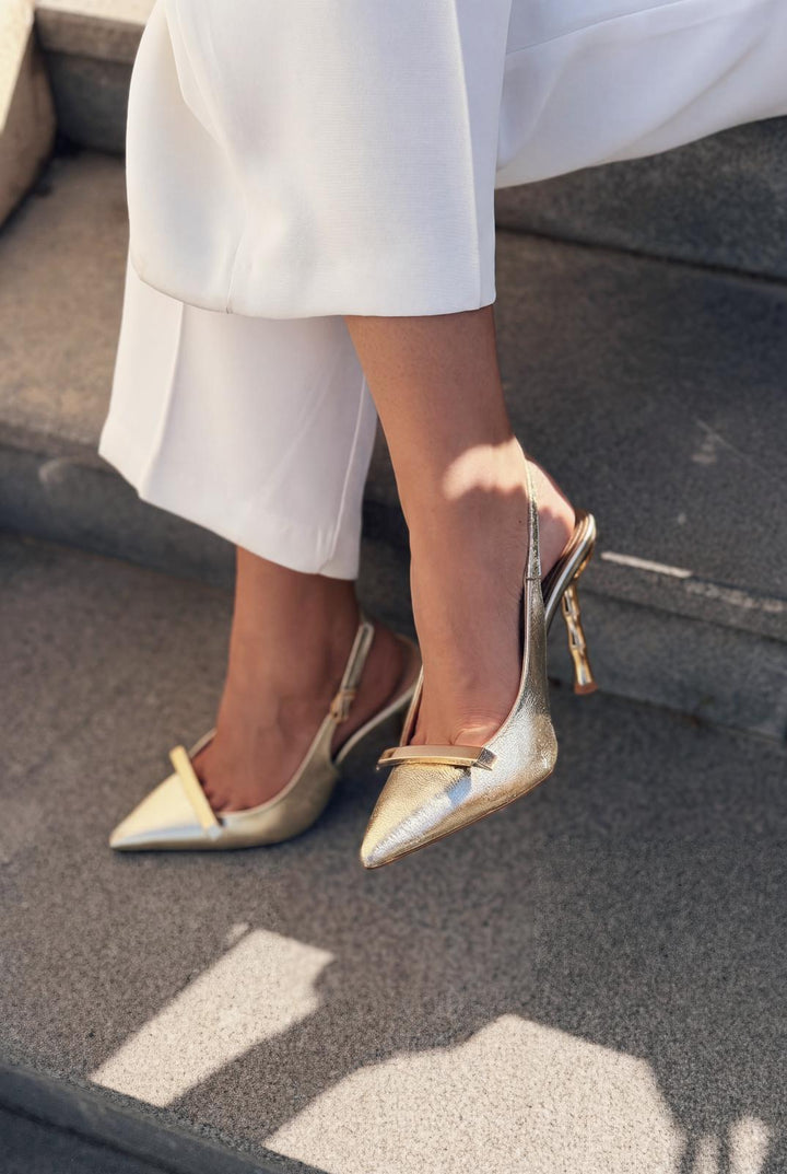Norloven Gold Parlak Deri Kadın Stiletto - ILOVESHOES