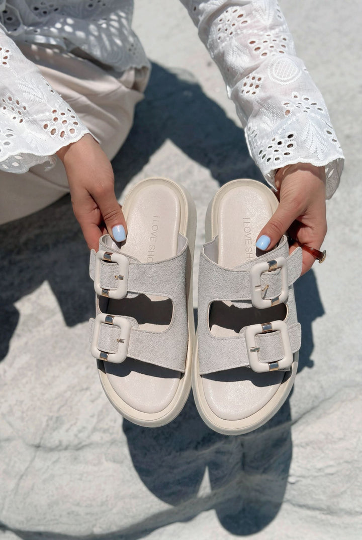 Soravi Bej Süet Kadın Terlik - ILOVESHOES