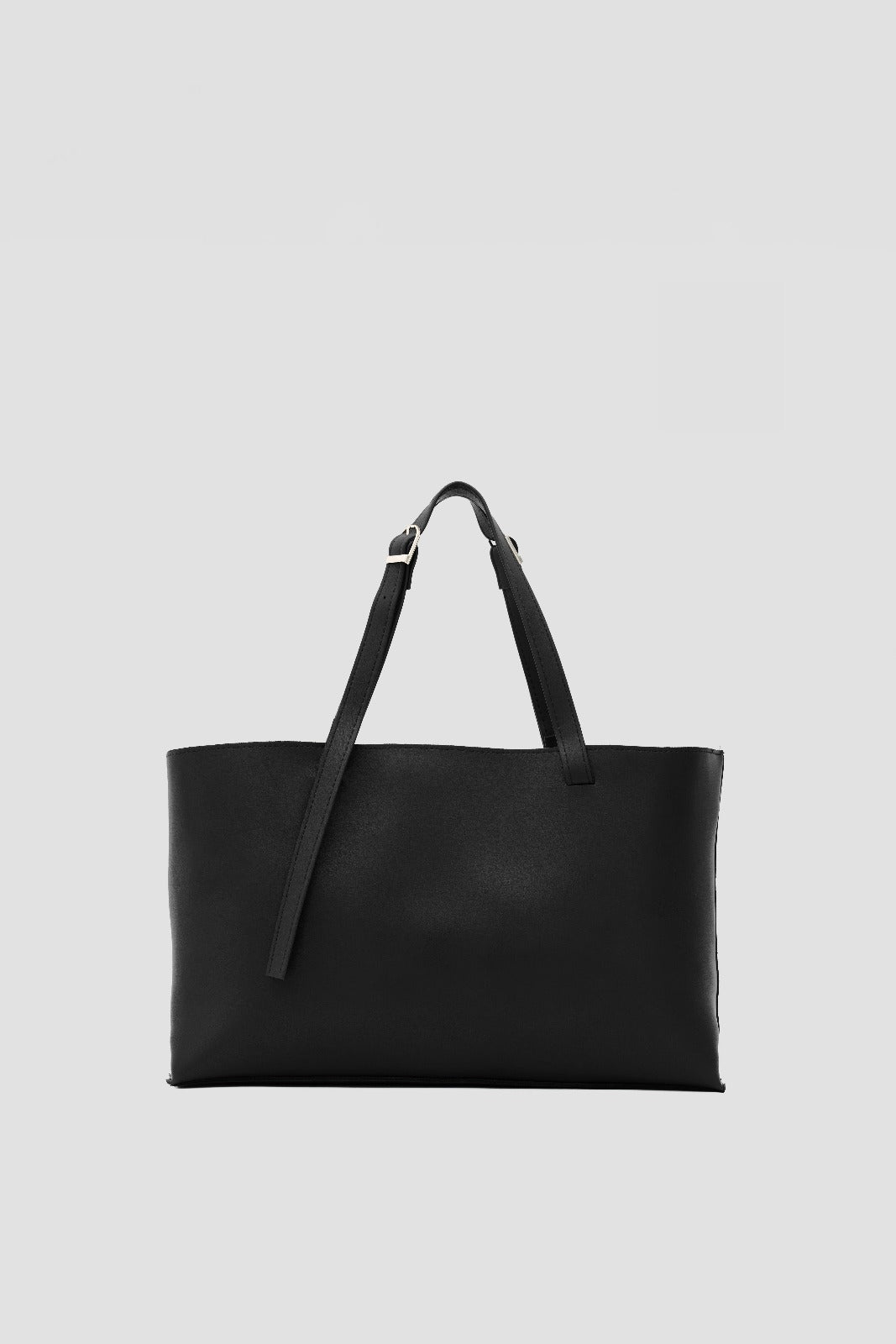 Tenza Omuz Çantası Siyah Mat Deri