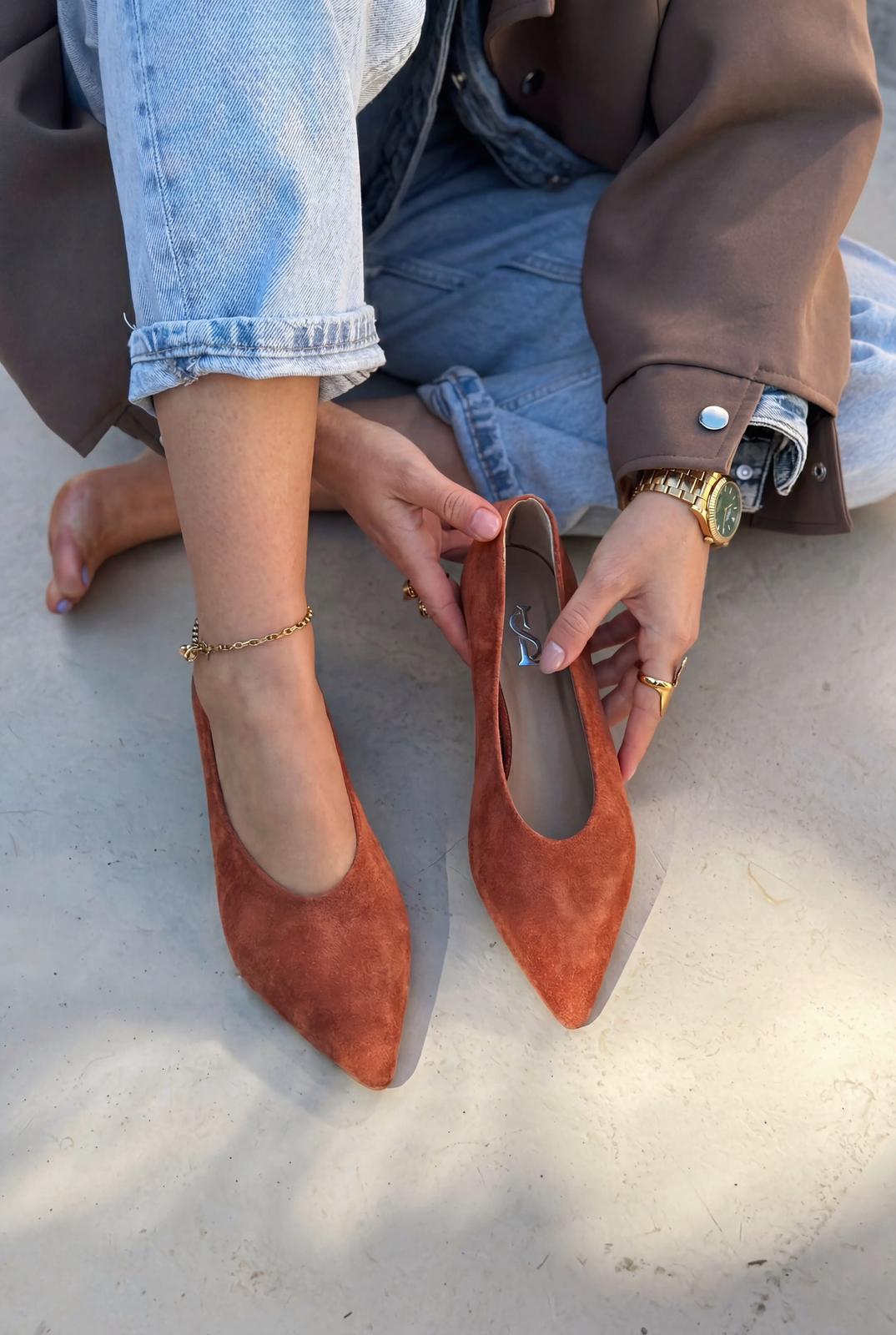 Seranis Stiletto Taba Süet - ILOVESHOES