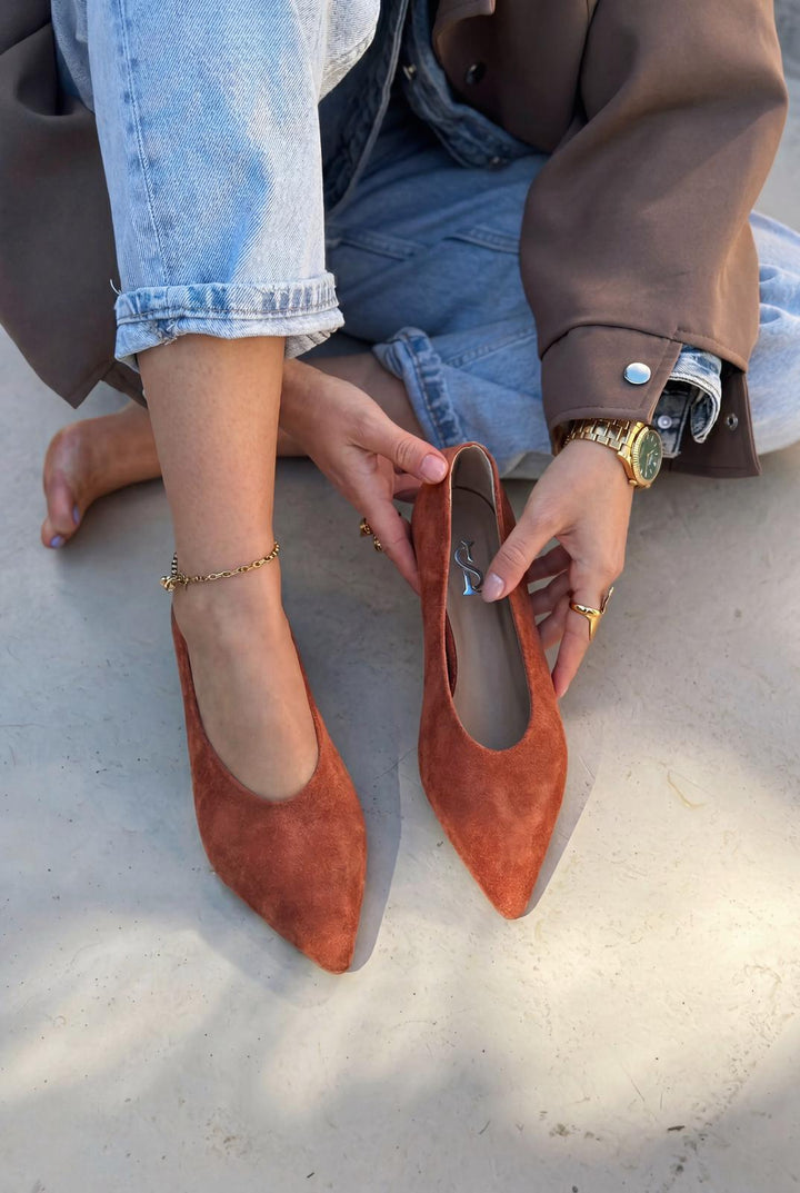 Seranis Stiletto Taba Süet - ILOVESHOES