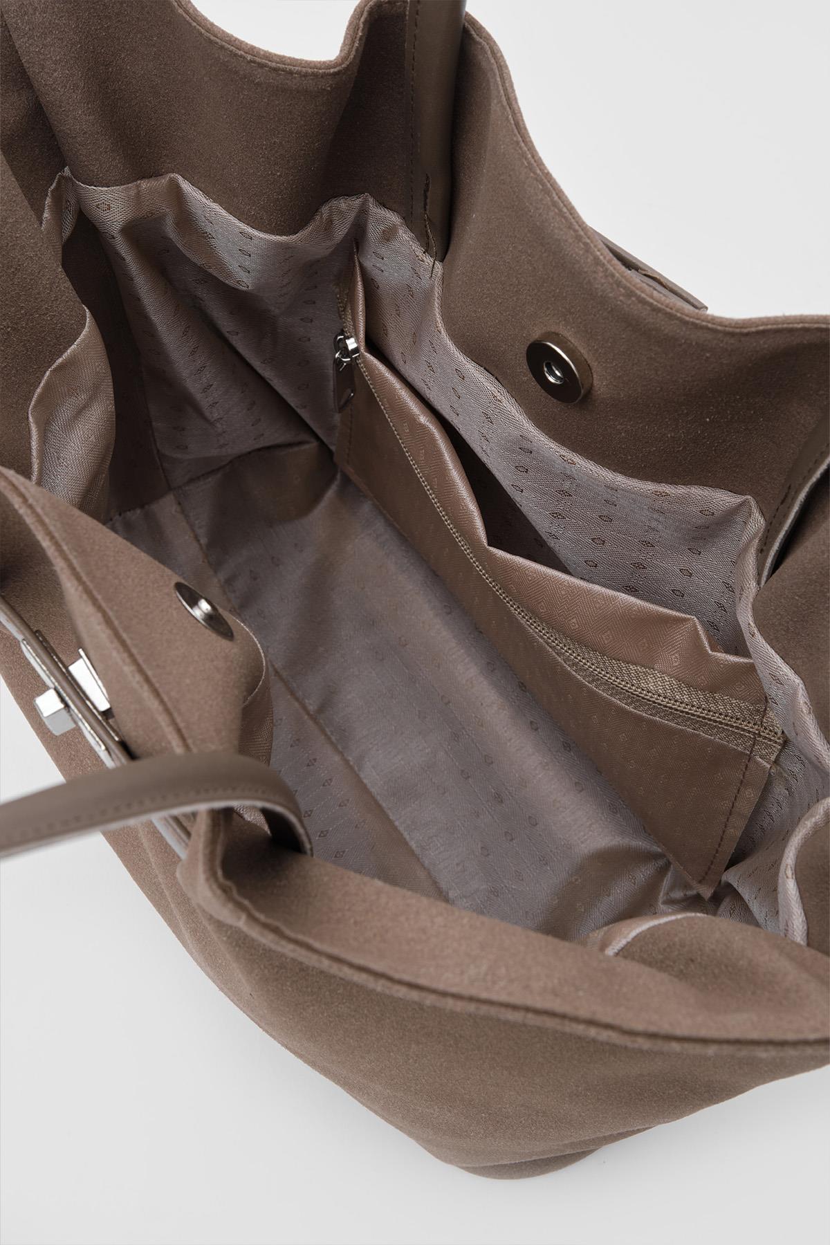 Fiorra Omuz Çantası Kahverengi Süet