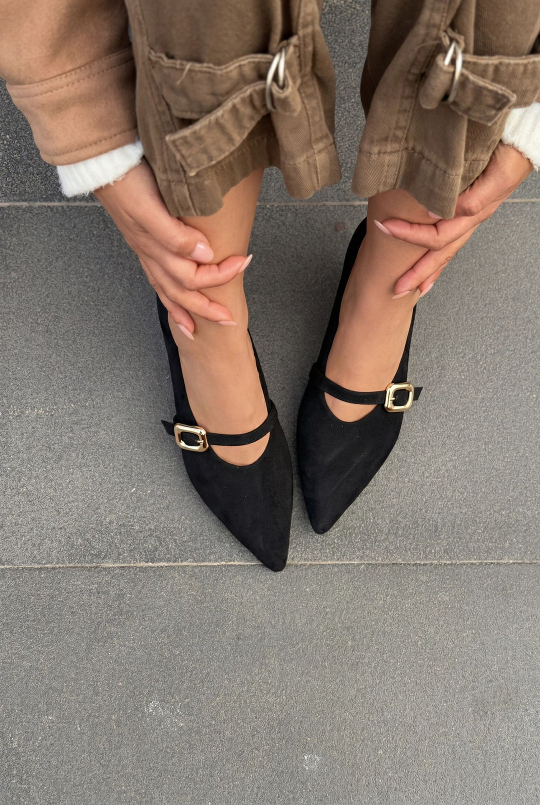 Karden Stiletto Siyah Süet - ILOVESHOES