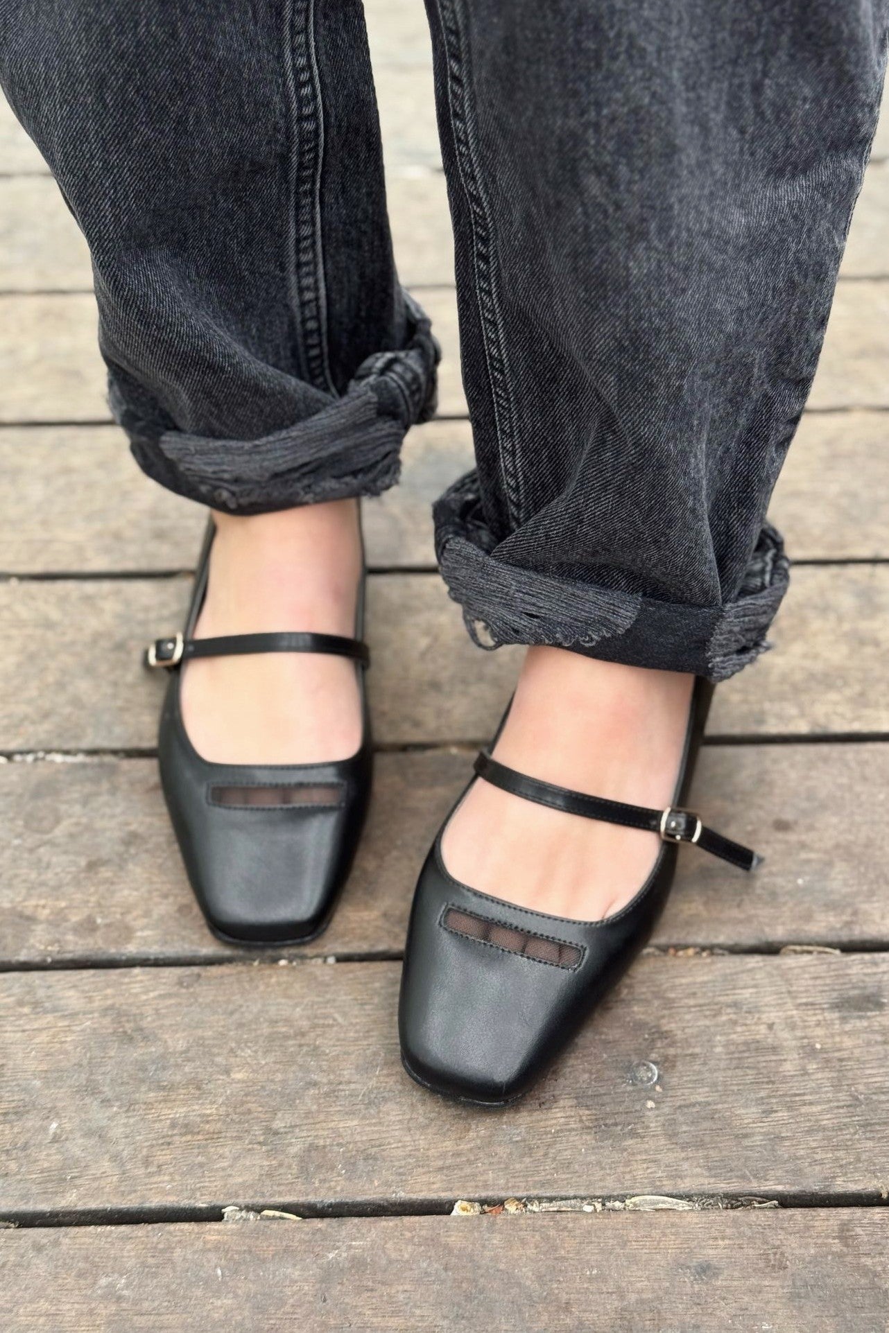 Lufora Mat Deri Toka Detaylı Siyah Kadın Babet - ILOVESHOES Türkiye