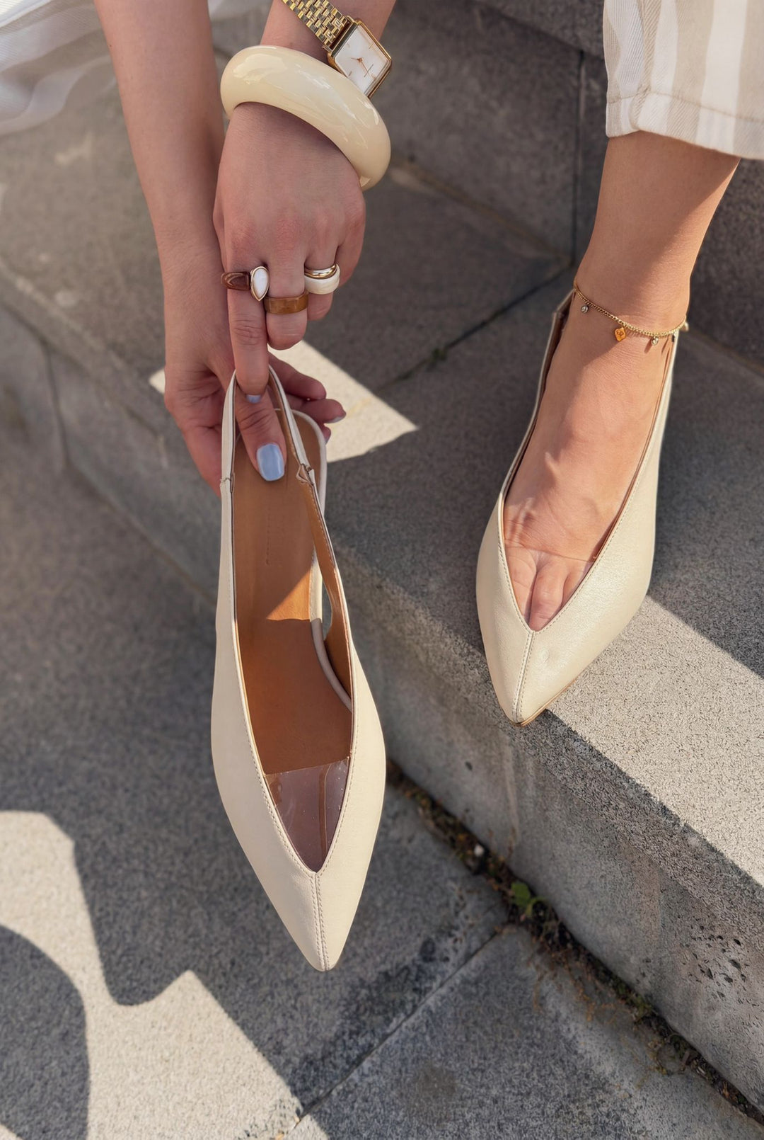 Casira Bej Mat Deri Kadın Stiletto