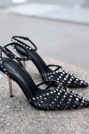 Penoria Mat Siyah Bant Detaylı Stiletto - ILOVESHOES