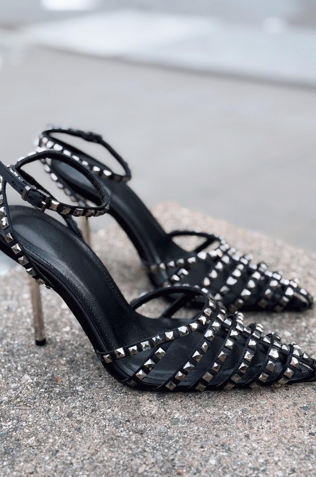 Penoria Mat Siyah Bant Detaylı Stiletto - ILOVESHOES