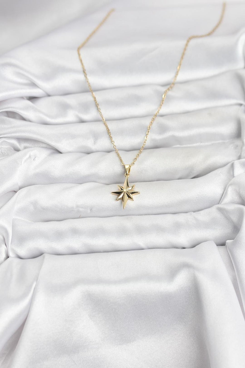 ILS - 1126 Kadın Kolye Gold Çelik Kutup Yıldızı - ILOVESHOES