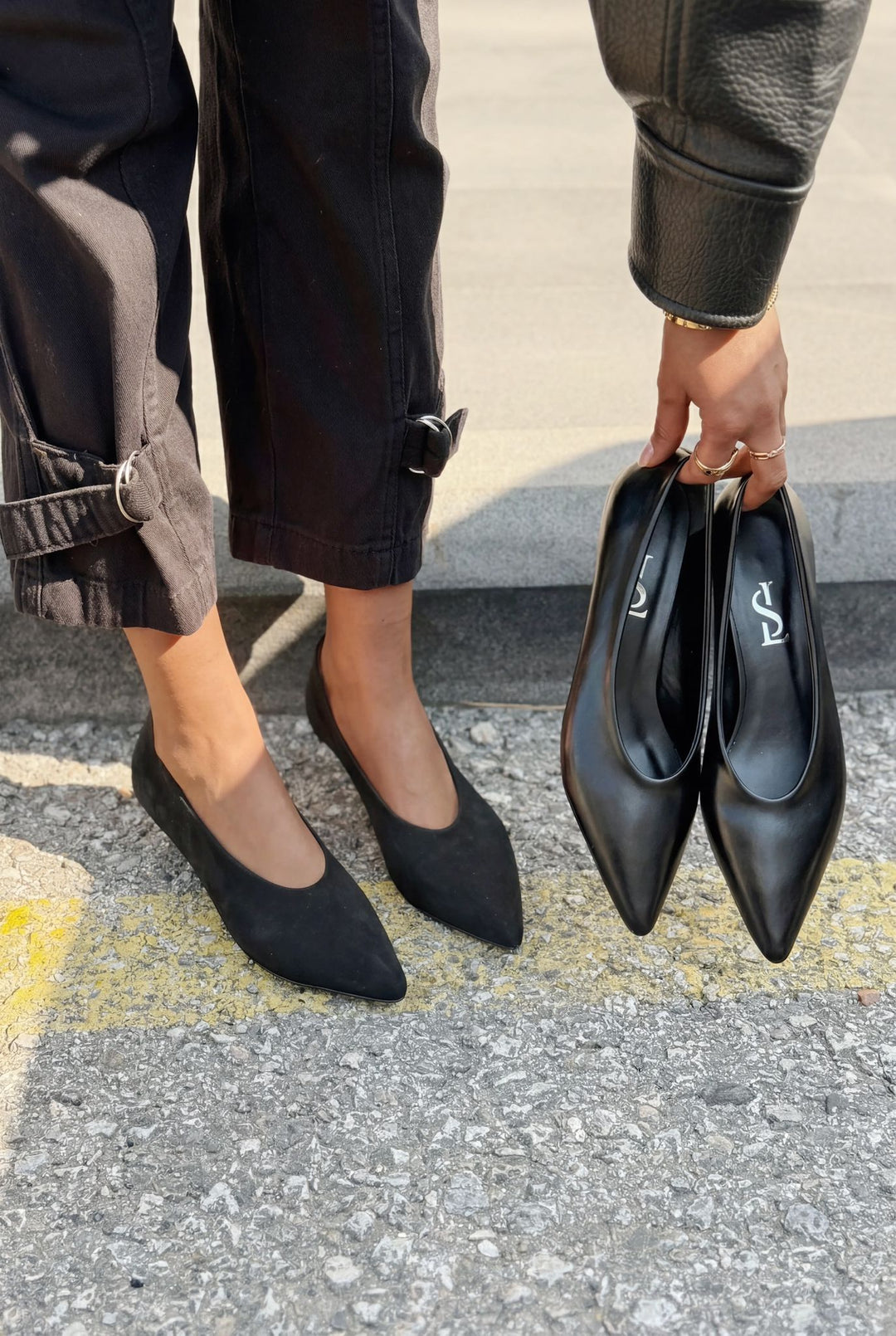 Seranis Stiletto Siyah Süet - ILOVESHOES