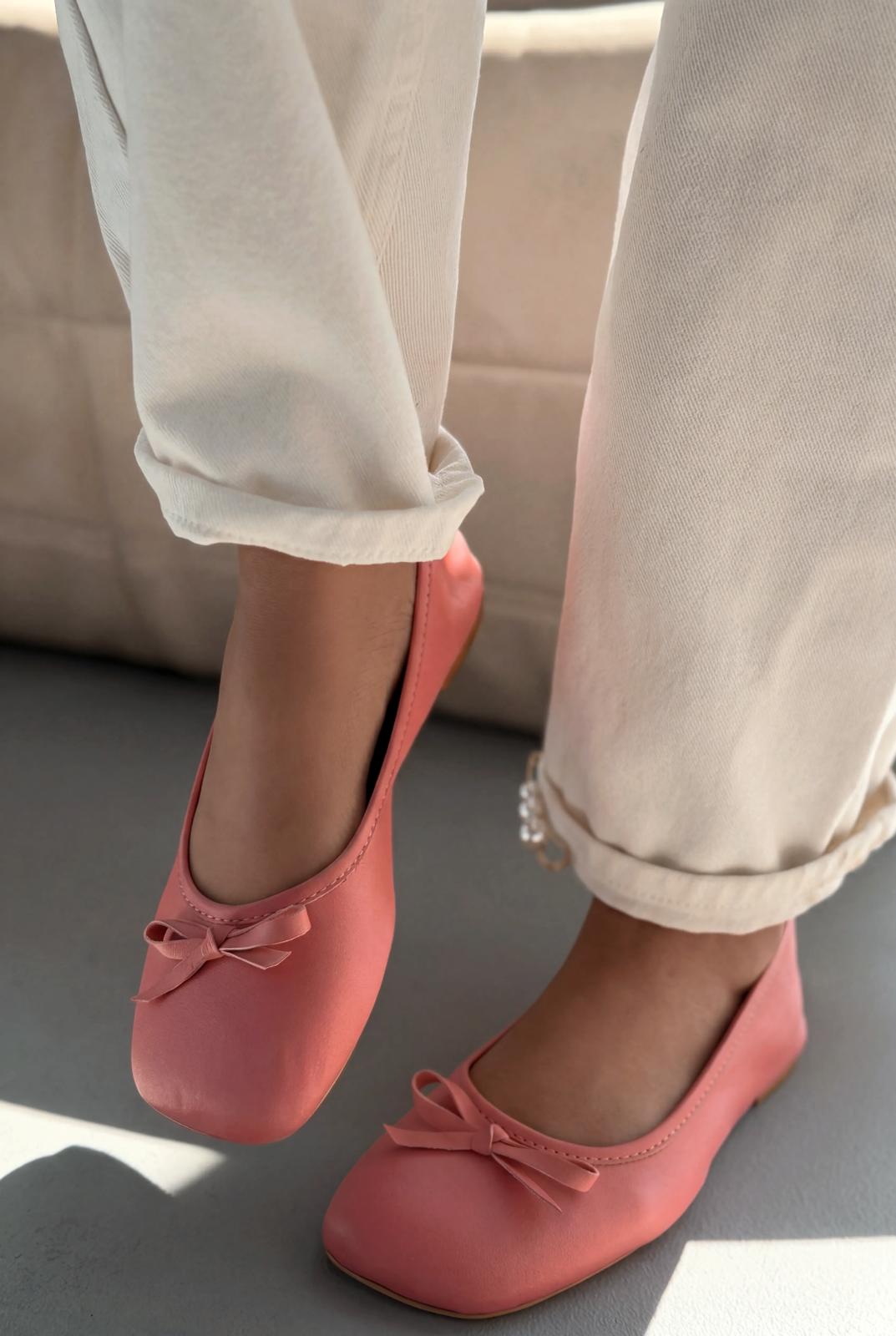 Telion Pudra Hakiki Deri Kadın Babet - ILOVESHOES