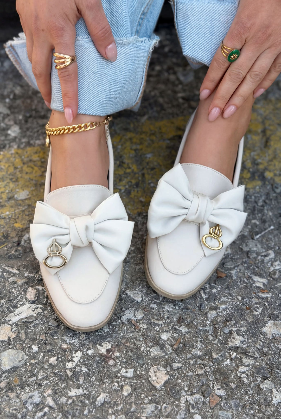 Norrada Kadın Loafer Bej Saten - ILOVESHOES