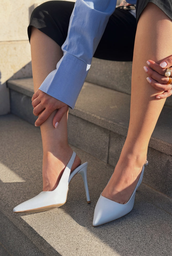 Lure Bebek Mavisi Mat Deri Kadın Stiletto - ILOVESHOES