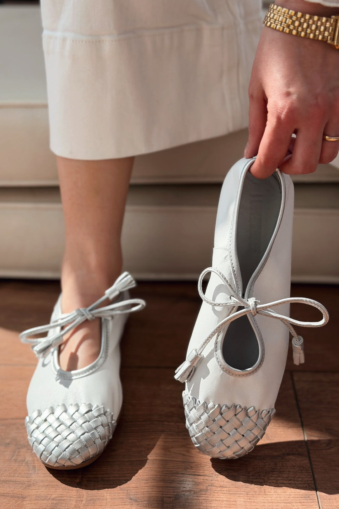 Talorin Hakiki Deri Gri Kadın Bağcıklı Babet - ILOVESHOES