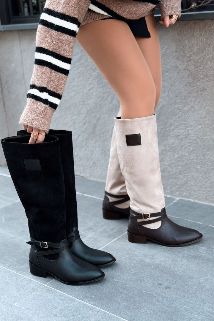 Clains Mat Deri Acı Kahve Kadın Çizme - ILOVESHOES