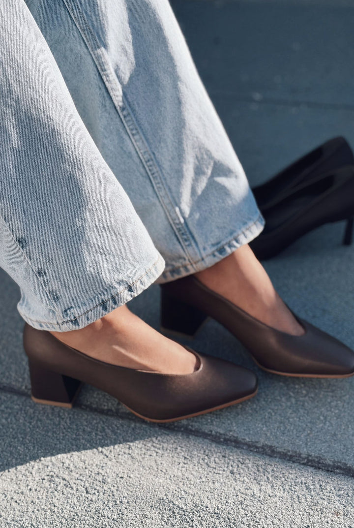 Torben Acı Kahve Mat Deri Kadın Topuklu Ayakkabı - ILOVESHOES