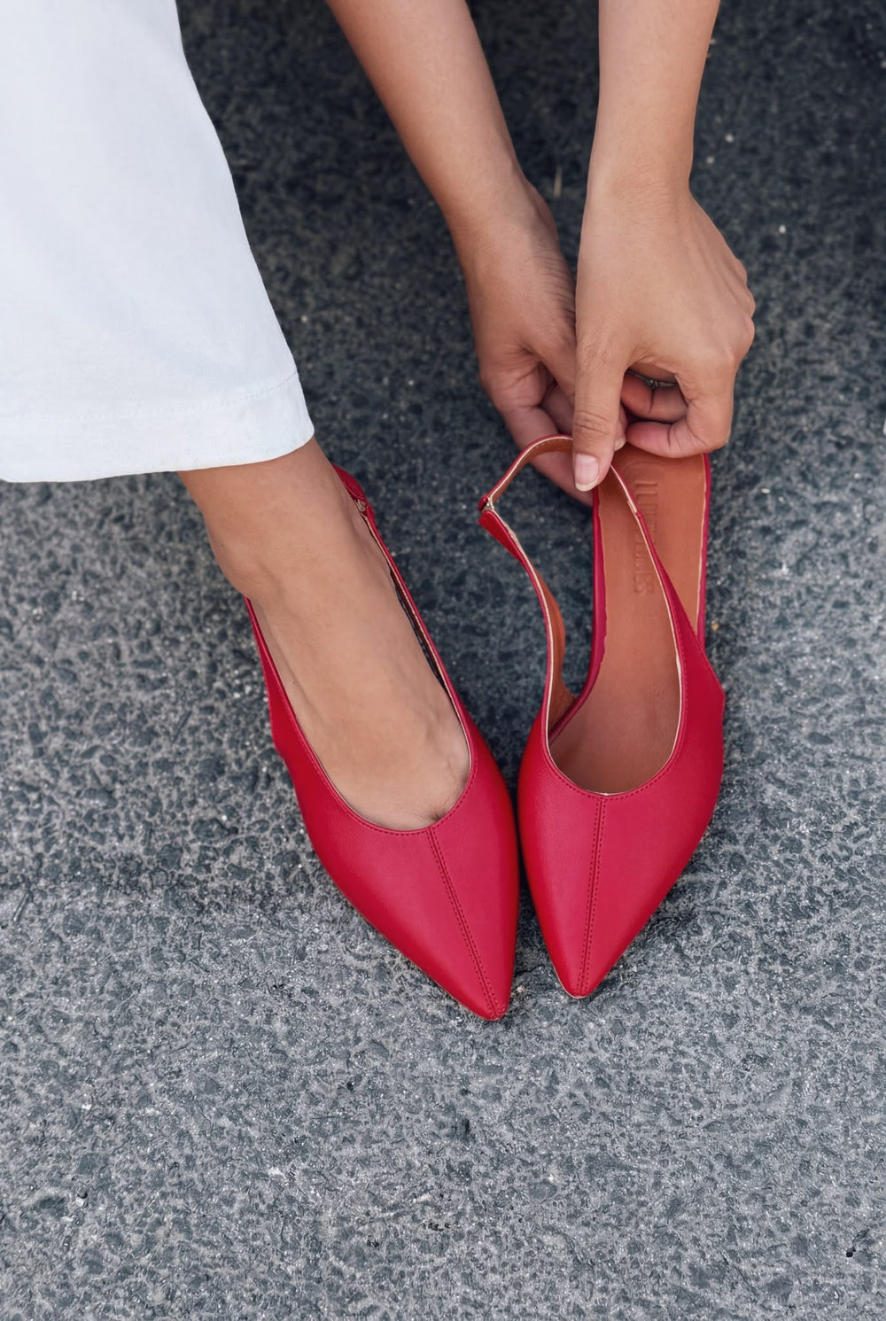 Selor Hakiki Deri Kırmızı Mat Deri Kadın Stiletto - ILOVESHOES