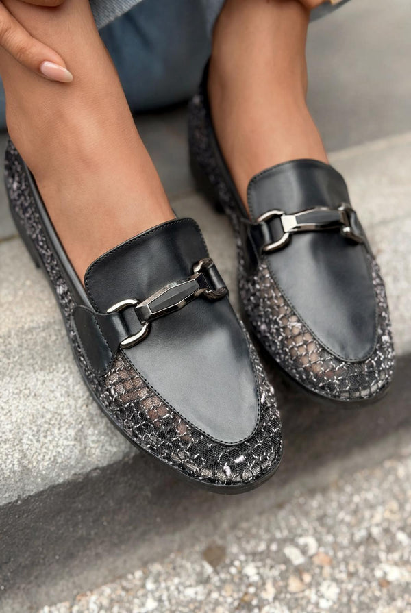 Delter Siyah Mat Deri Kadın Loafer - ILOVESHOES