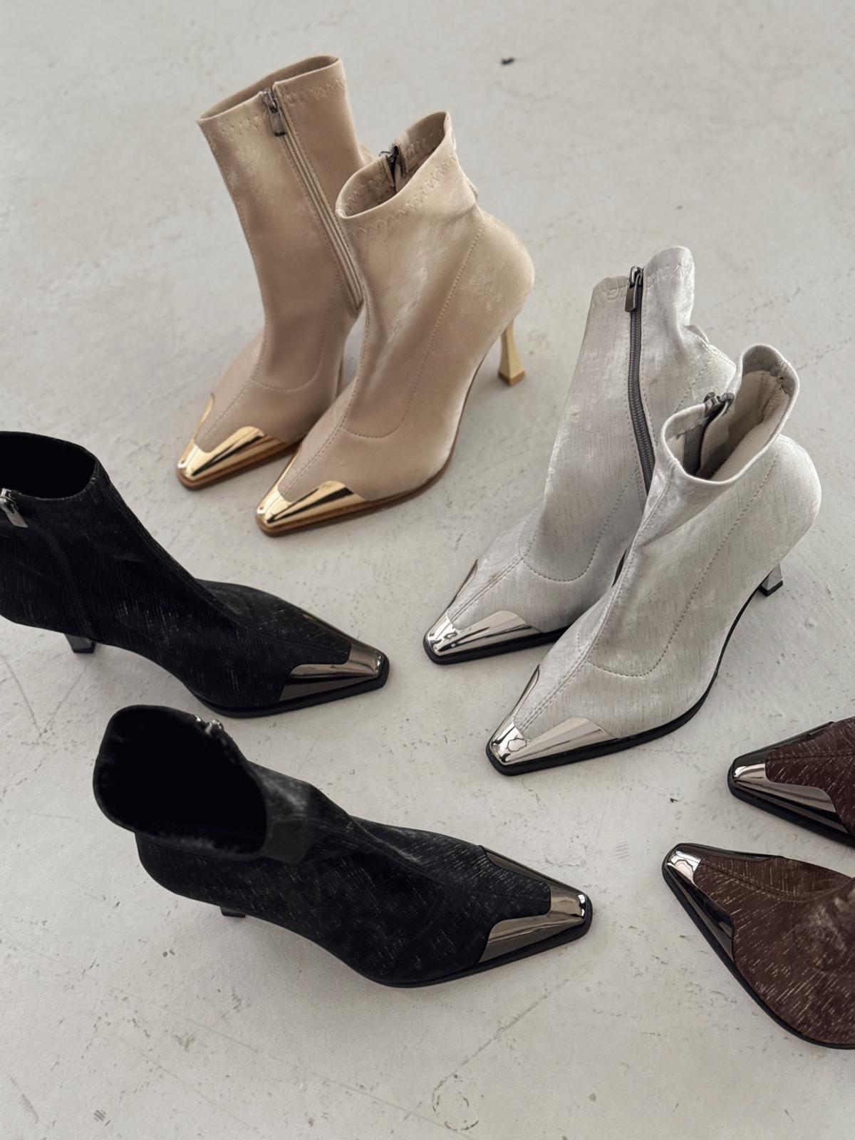 Rosavi Kadın Topuklu Streç Bot Acıkahve Nubuk - ILOVESHOES