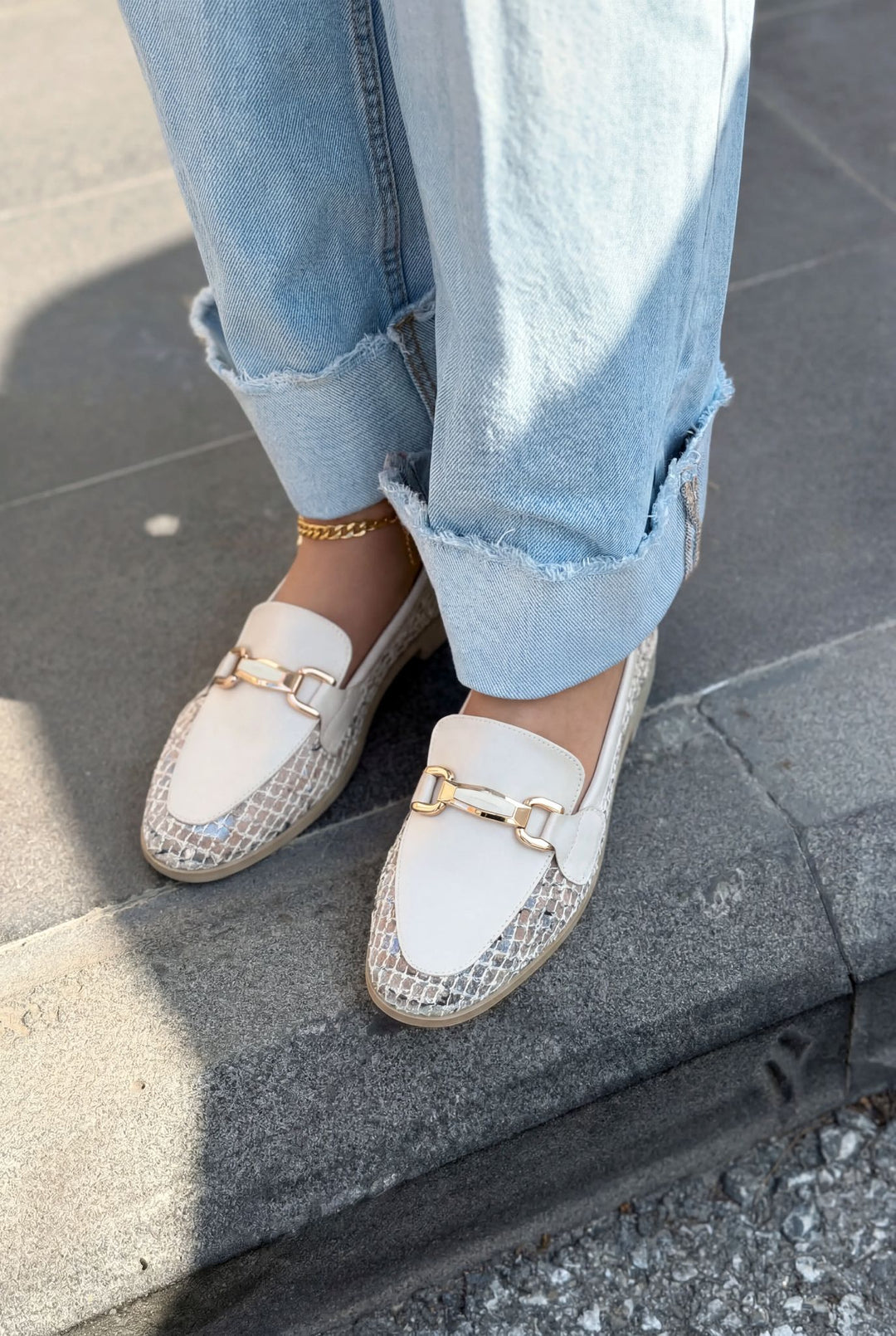 Delter Kadın Loafer Bej Mat Deri - ILOVESHOES